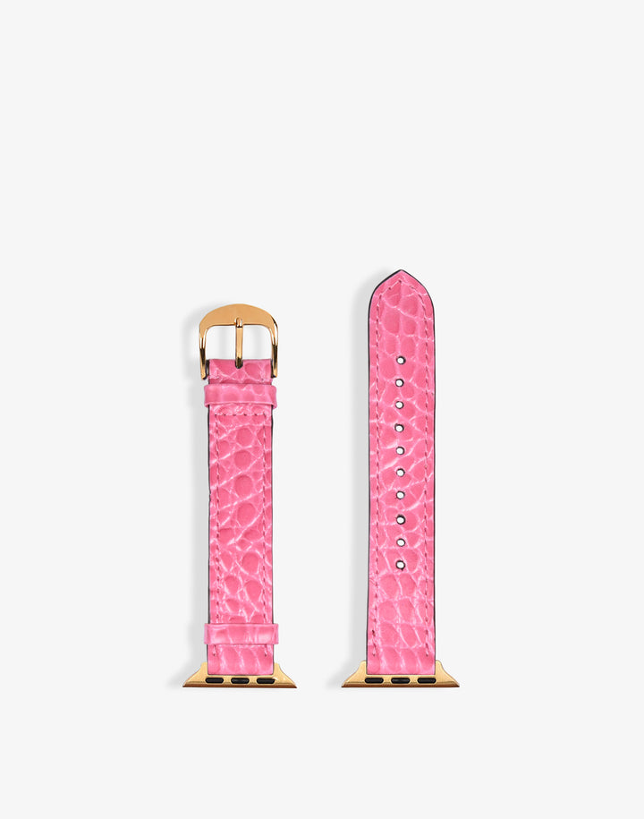 Hyer Goods recycled leather Apple Watch Band pink crocodile #color_pink-croco