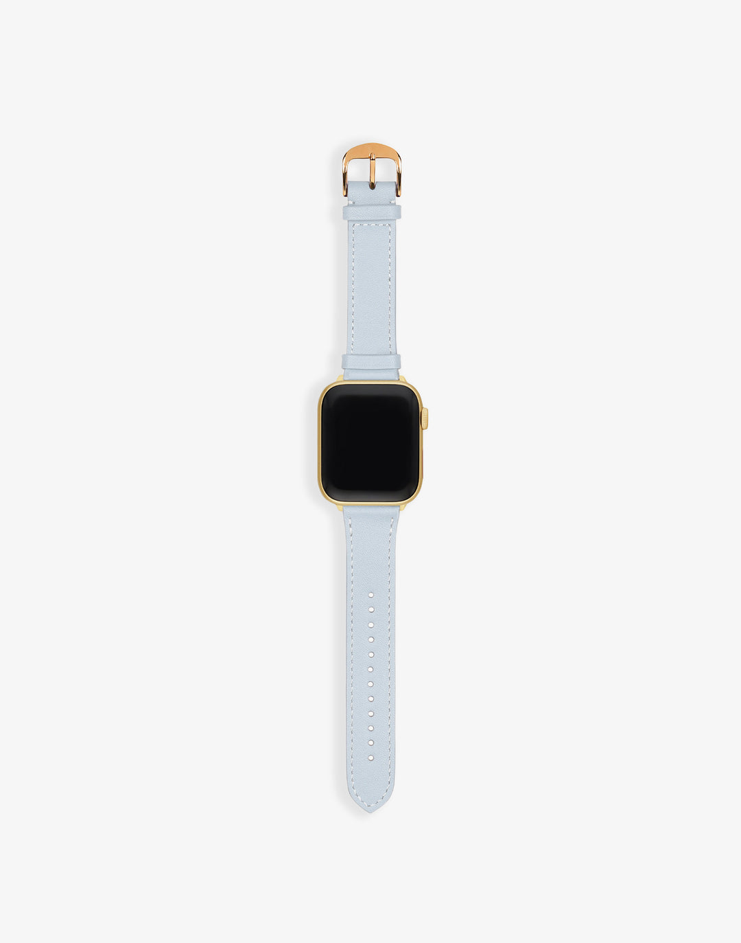Hyer Goods recycled leather Apple Watch Band pale blue gold hardware 38/40/41mm #color_pale-blue