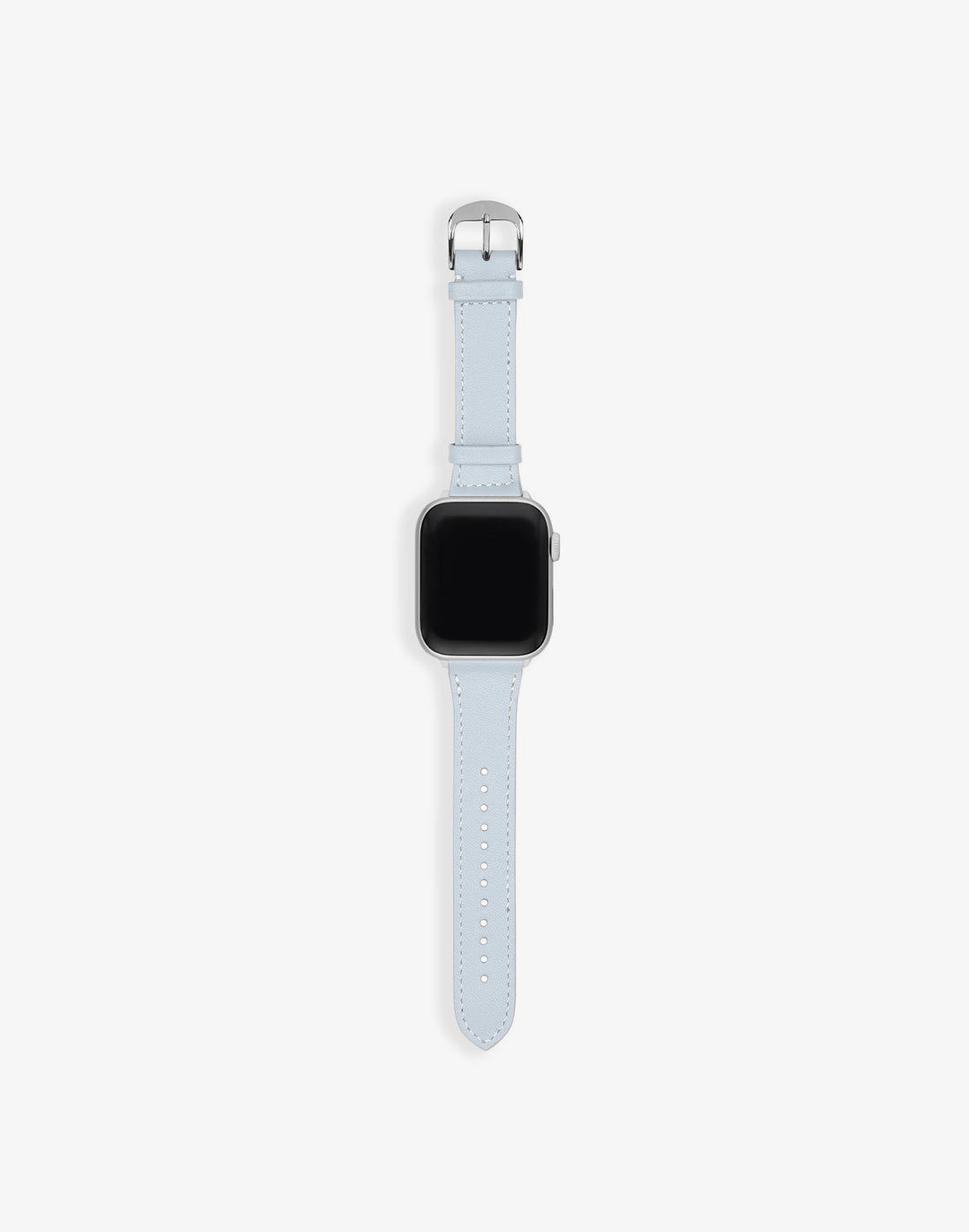 Hyer Goods recycled leather Apple Watch Band pale blue silver hardware 42/44/45/49mm #color_pale-blue