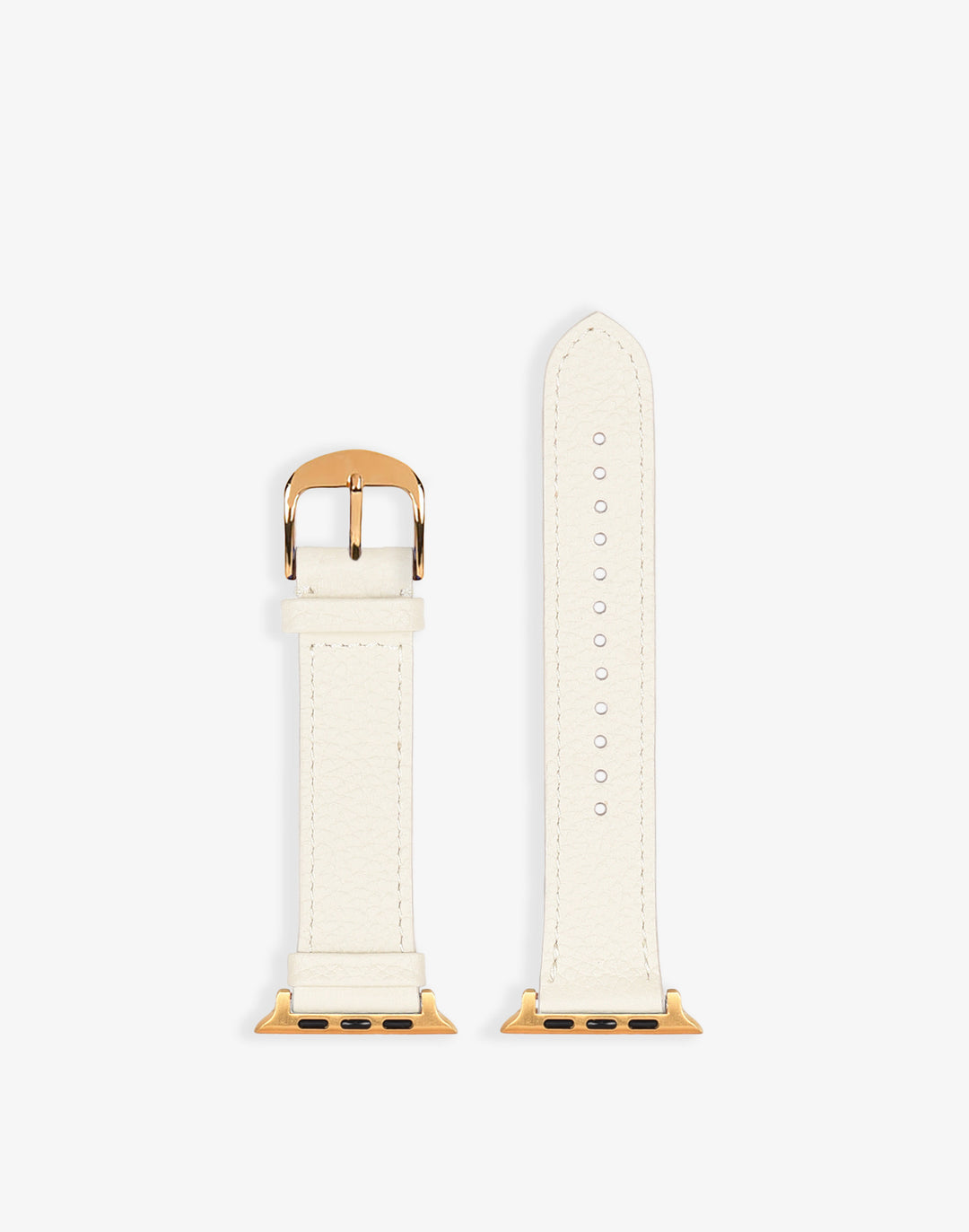 Hyer Goods recycled leather Apple Watch Band white gold hardware 38/40/41mm#color_white