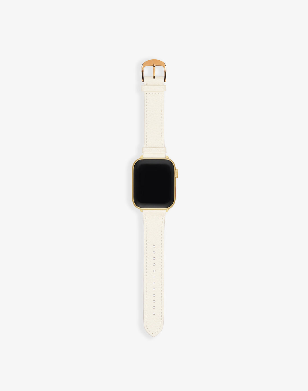Hyer Goods recycled leather Apple Watch Band white gold hardware 38/40/41mm#color_white