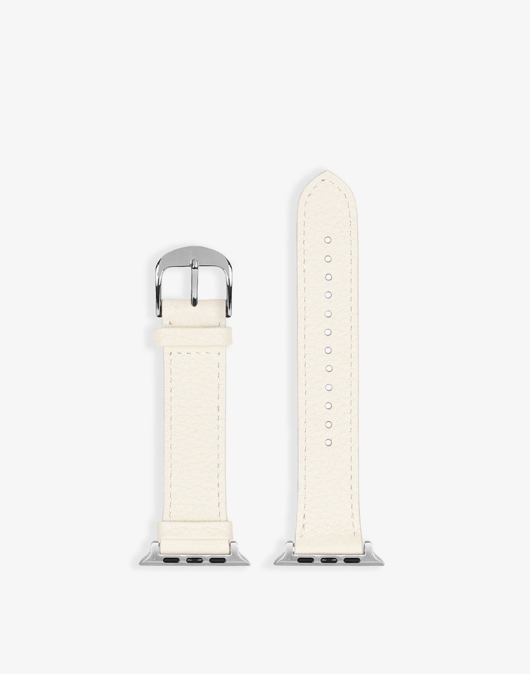 Hyer Goods recycled leather Apple Watch Band white silver hardware 42/44/45/49mm #color_white#color_white