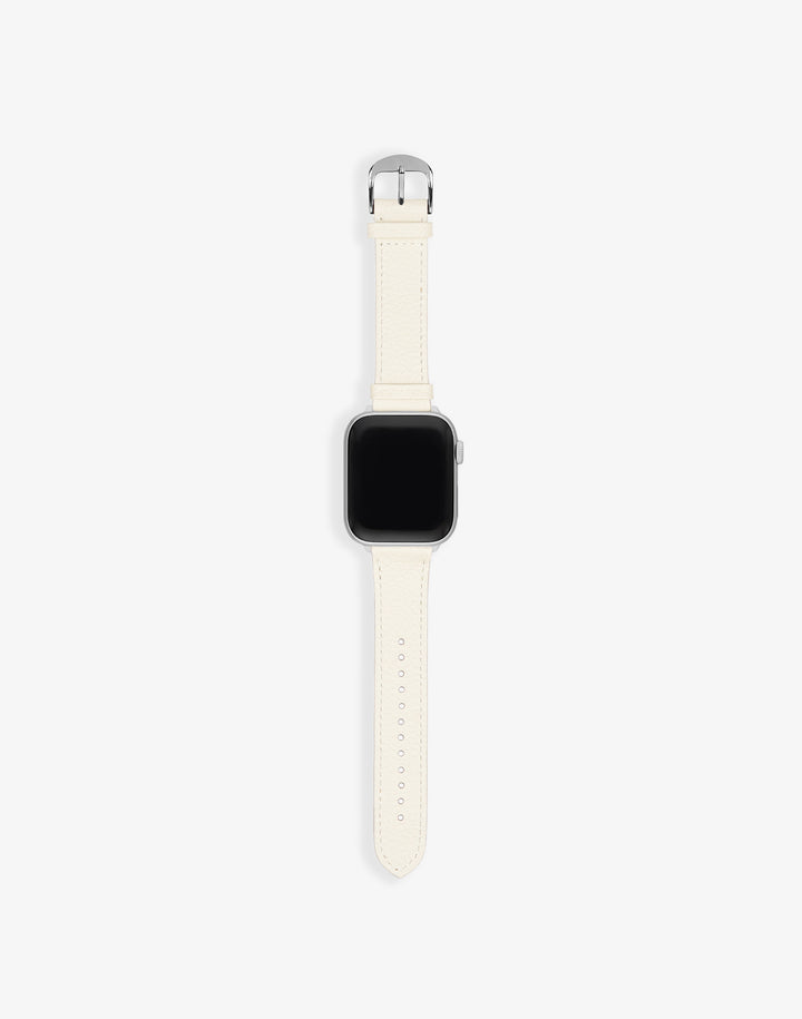 Hyer Goods recycled leather Apple Watch Band white silver hardware 38/40/41mm #color_white