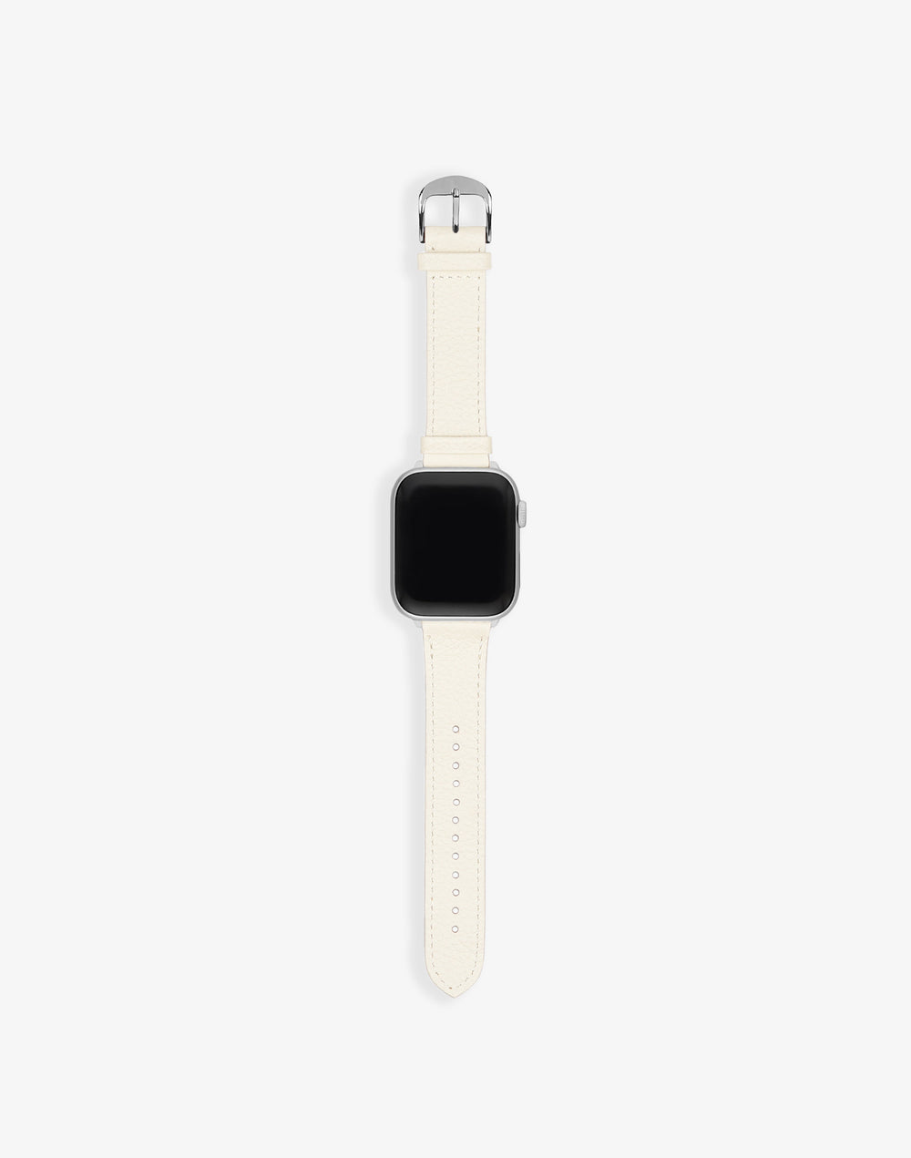 Hyer Goods recycled leather Apple Watch Band white silver hardware 38/40/41mm #color_white
