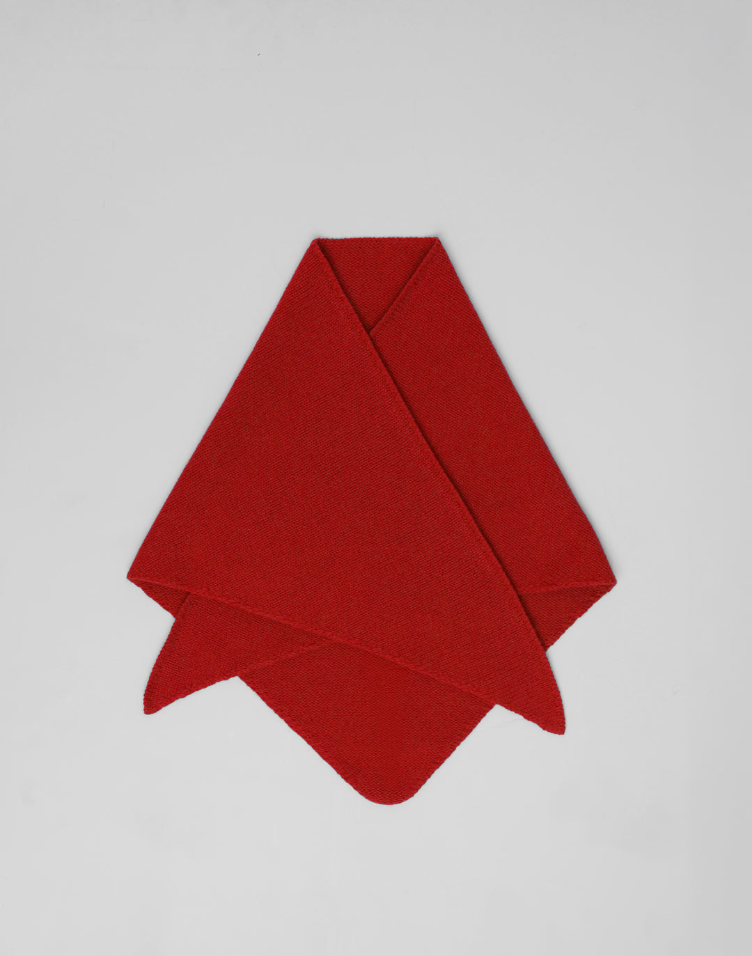 HYER GOODS red wool cashmere triangle bandana scarf knit from Italian luxury yarn #color_red
