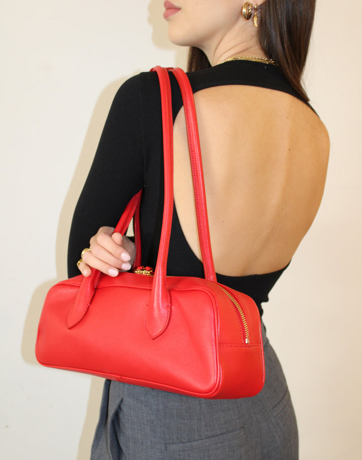 HYER GOODS La Strada East West Bag in Red #color_valentino-red