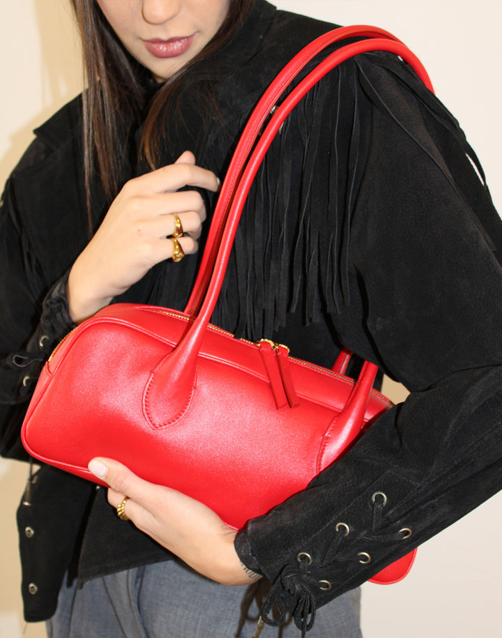 HYER GOODS La Strada East West Bag in Red #color_valentino-red