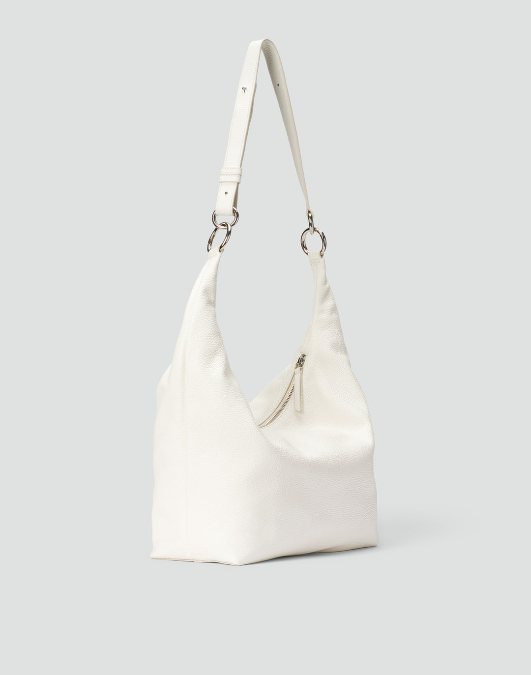 HYER GOODS tumbled leather oversized hobo ring bag brown#color_white