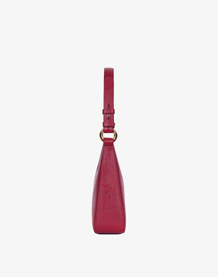 recycled genuine leather everyday shoulder bag cherry red lizard#color_cherry-red-lizard