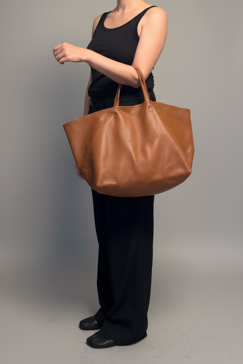 hyer goods mercato tote #color_cognac