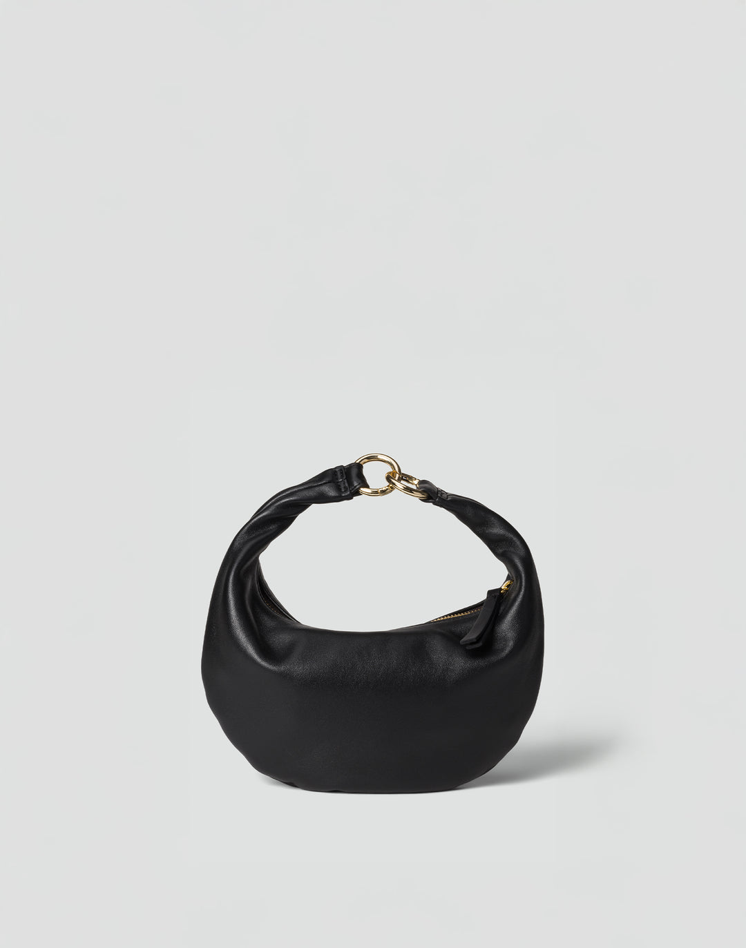 HYER GOODS Mini crescent micro ring bag black gold#color_black-gold