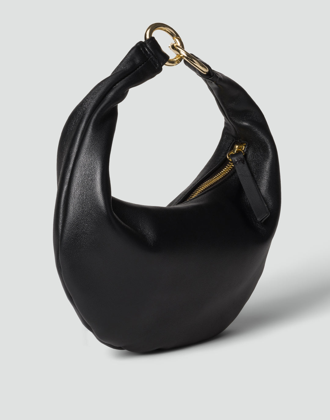 HYER GOODS Mini crescent micro ring bag black gold#color_black-gold