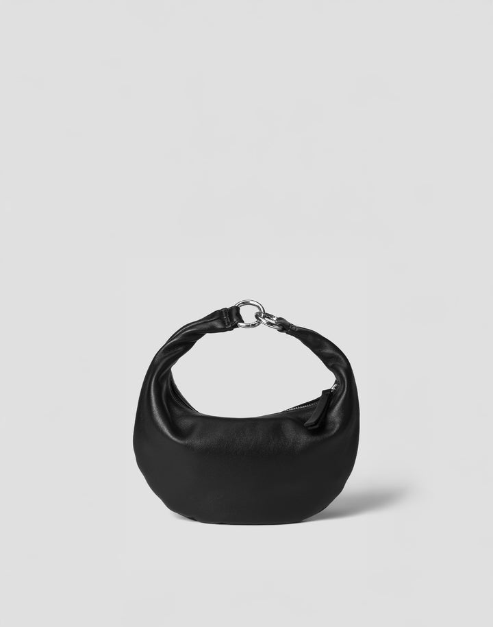 HYER GOODS Mini crescent micro ring bag black silver#color_black-silver