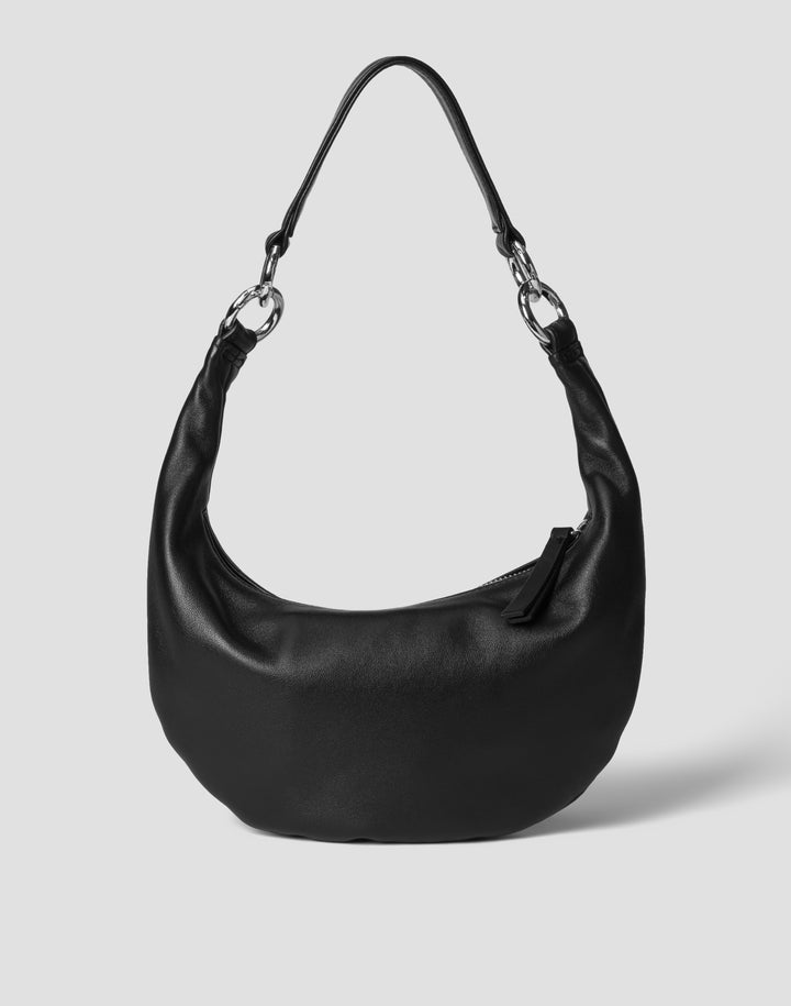 HYER GOODS Mini crescent micro ring bag black silver#color_black-silver