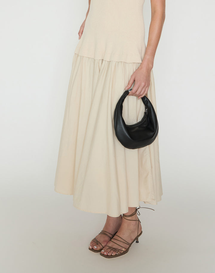 HYER GOODS Mini crescent micro ring bag black silver#color_black-silver