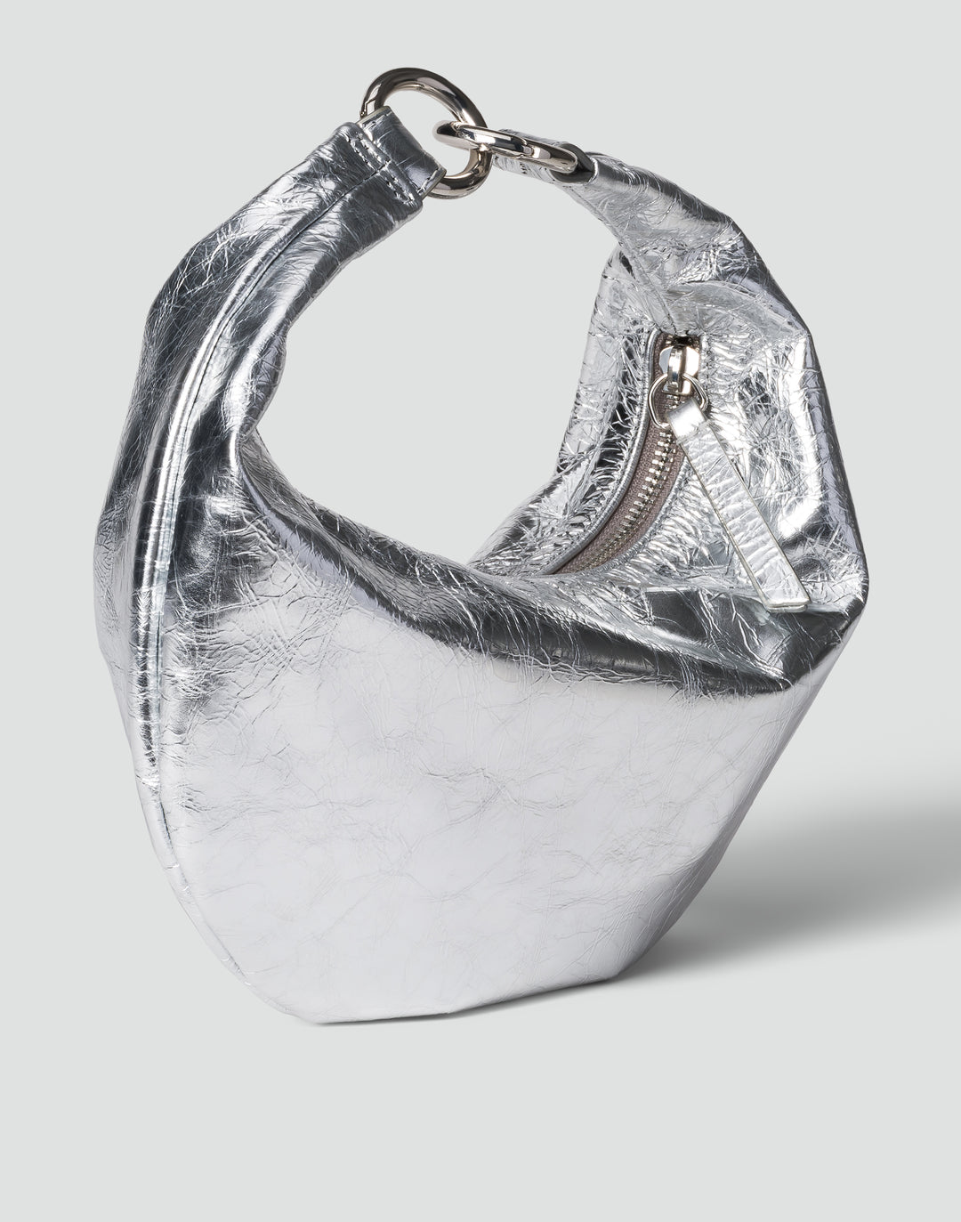 HYER GOODS Mini crescent micro ring bag silver #color_silver