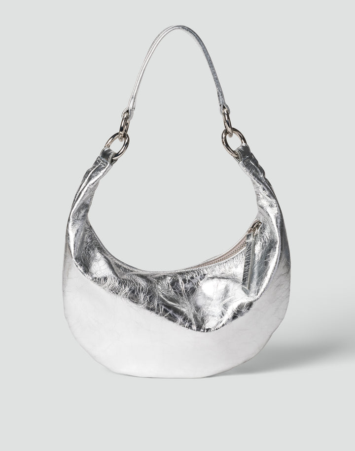 HYER GOODS Mini crescent micro ring bag silver #color_silver