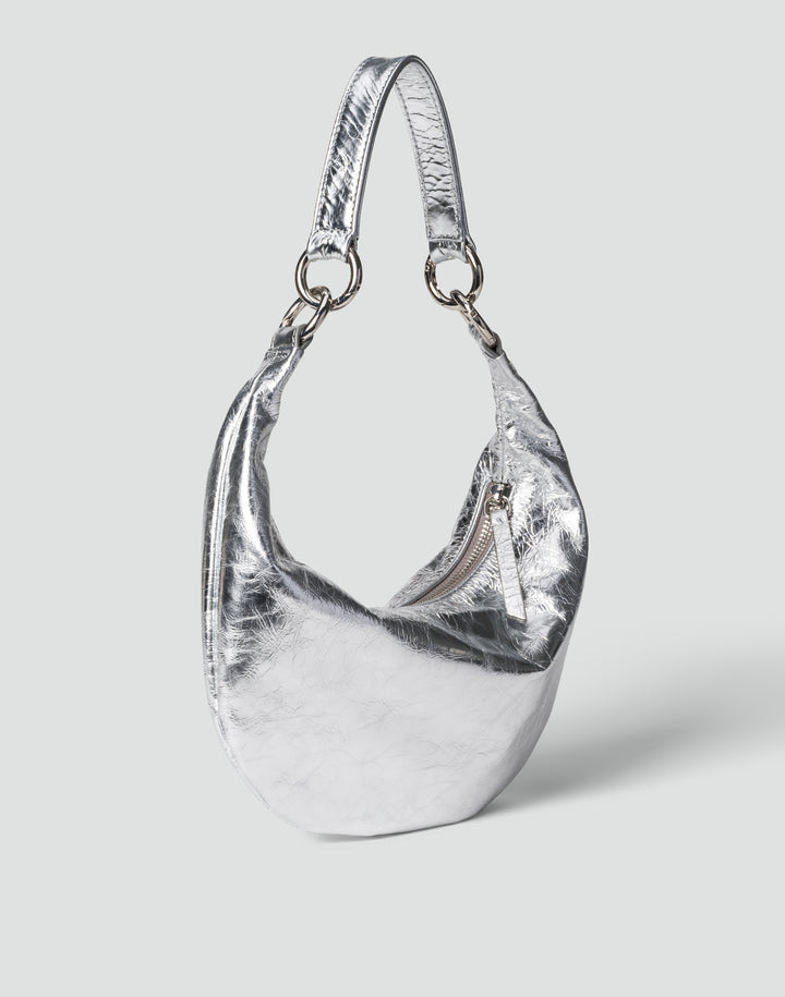 HYER GOODS Mini crescent micro ring bag silver #color_silver