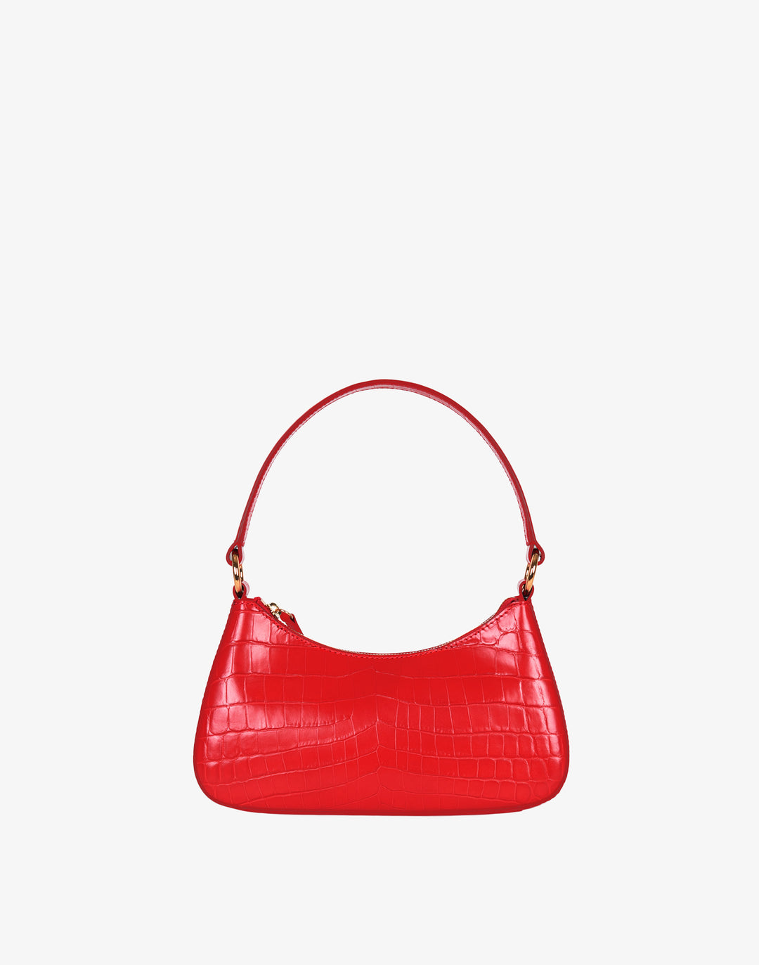 recycled genuine leather mini shoulder bag red crocodile #color_bright-red-croco