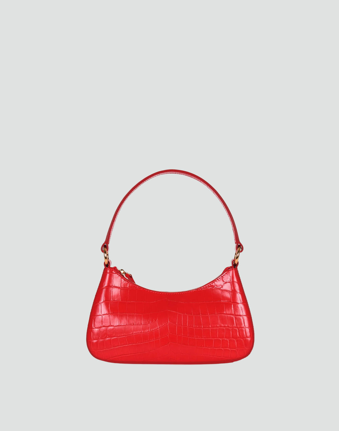 Luxe Mini Shoulder Bag - Bright Red Croco