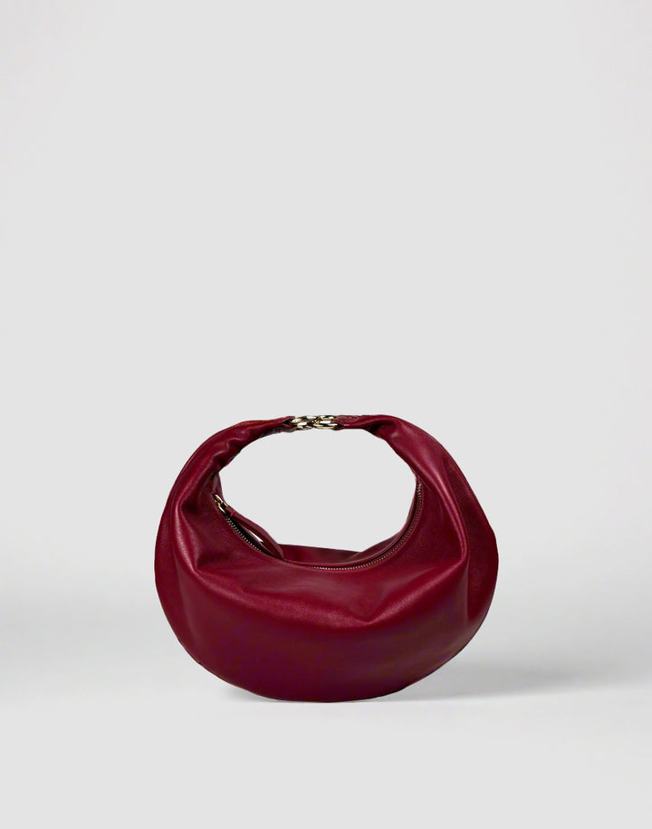 HYER GOODS convertible crossbody hobo Piccola ring bag #color_dark-cherry-red