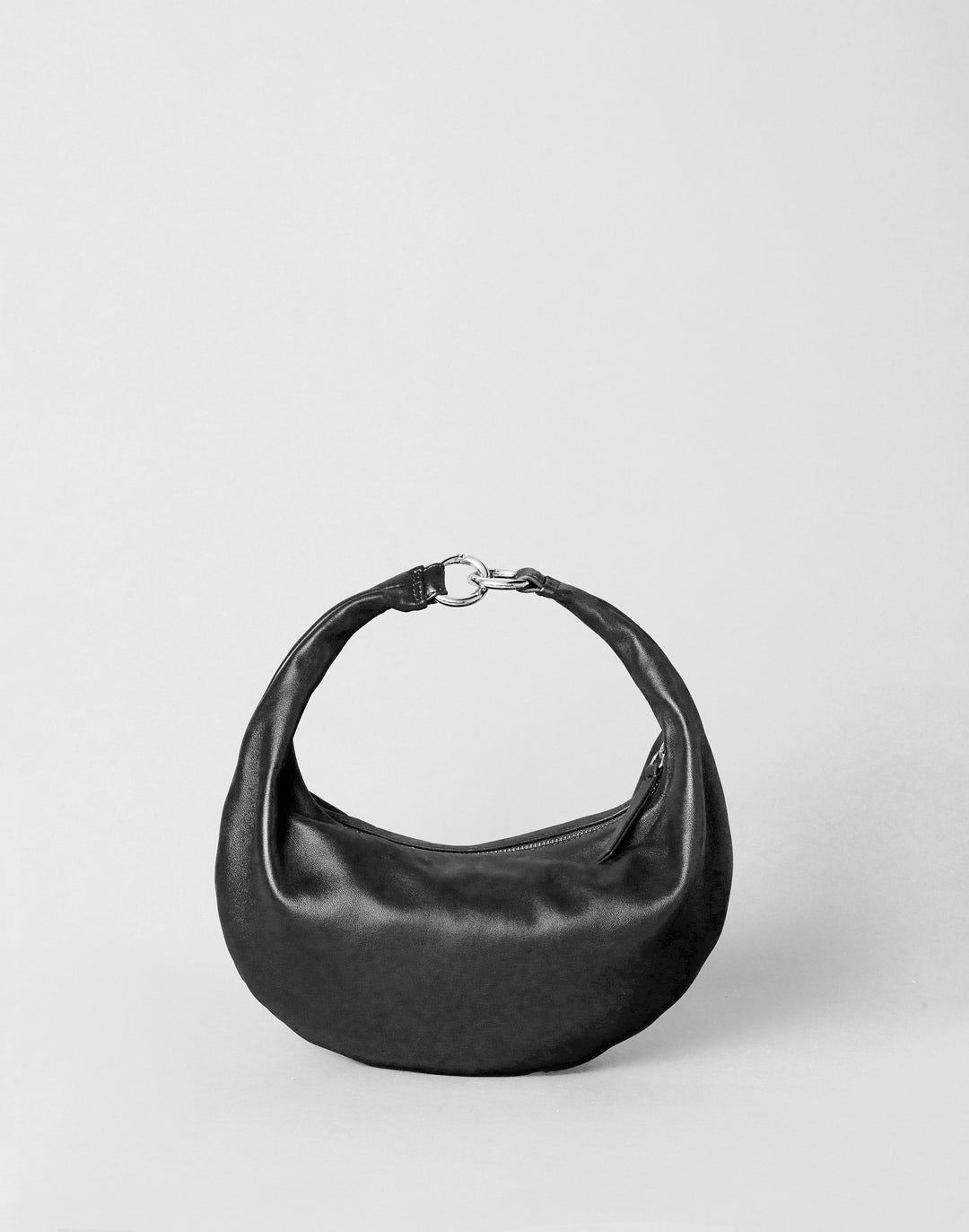 HYER GOODS convertible crossbody hobo Piccola ring bag #color_black-silver