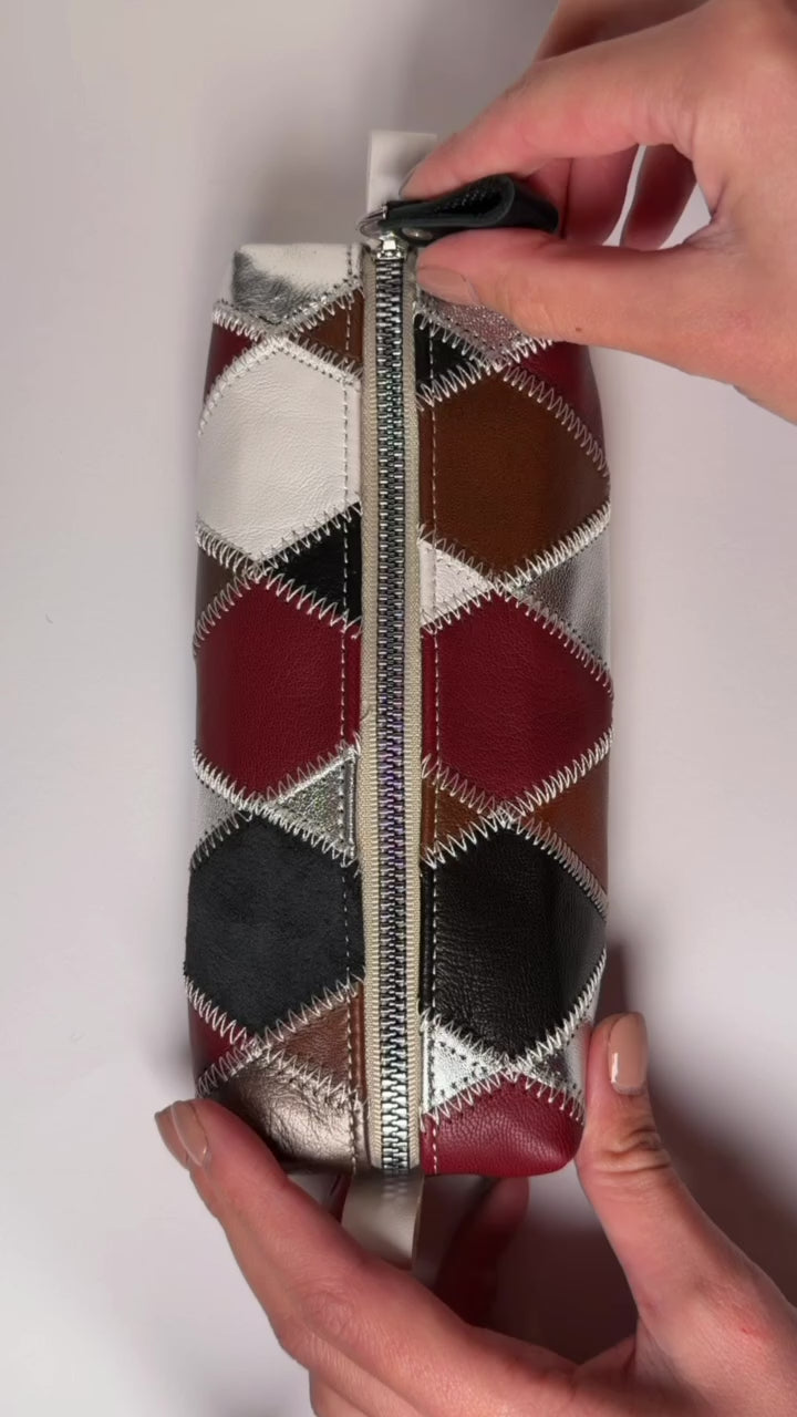 hyer goods x claire akkan upcycled  patchwork pencil case #color_patchwork