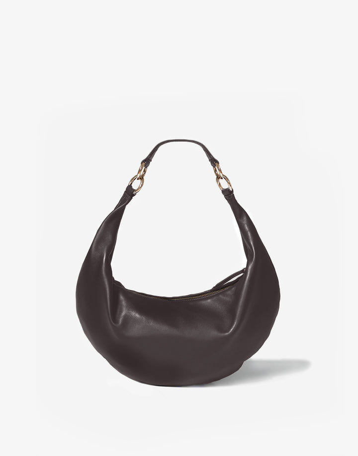 hyer goods ring bag convertible leather hobo bag#color_dark-chocolate