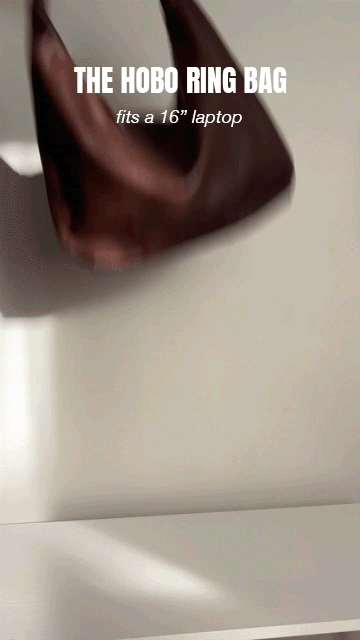 HYER GOODS tumbled leather oversized hobo ring bag brown#color_white