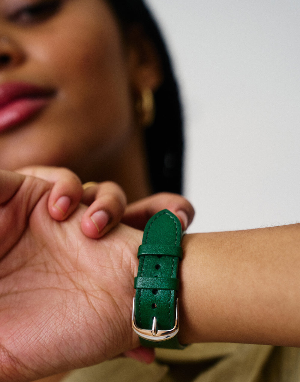 Hyer Goods recycled leather Apple Watch Band green #color_green