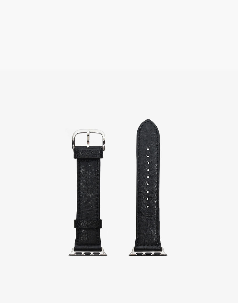 Hyer Goods recycled leather Apple Watch Band#color_black-croc