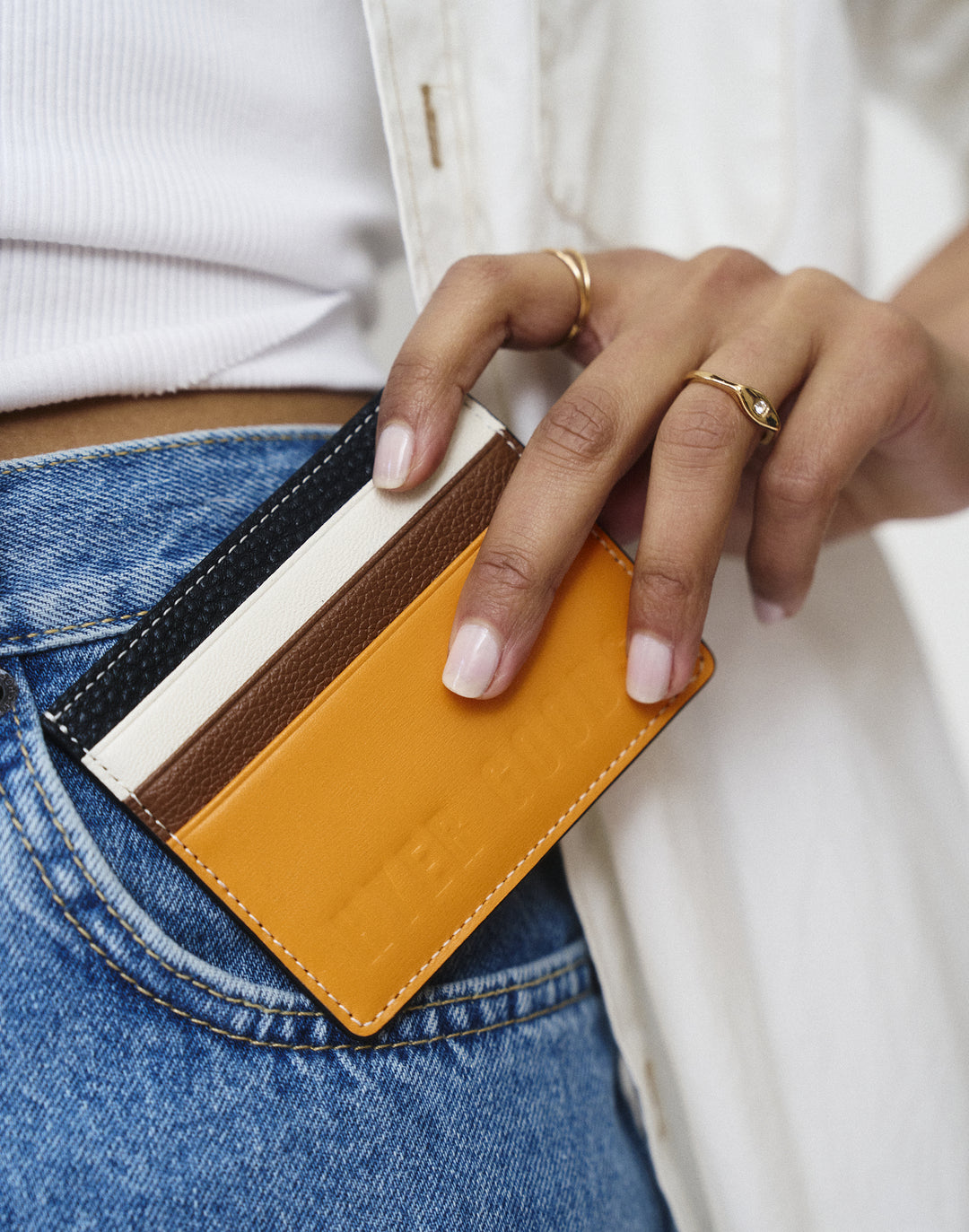Hyer Goods_Card Wallet_Orange Colorblock#color_orange-colorblock