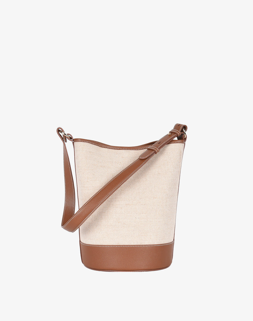 REDUCED-Sunbright store Canvas and Leather Bucket Bag-Free Shipping