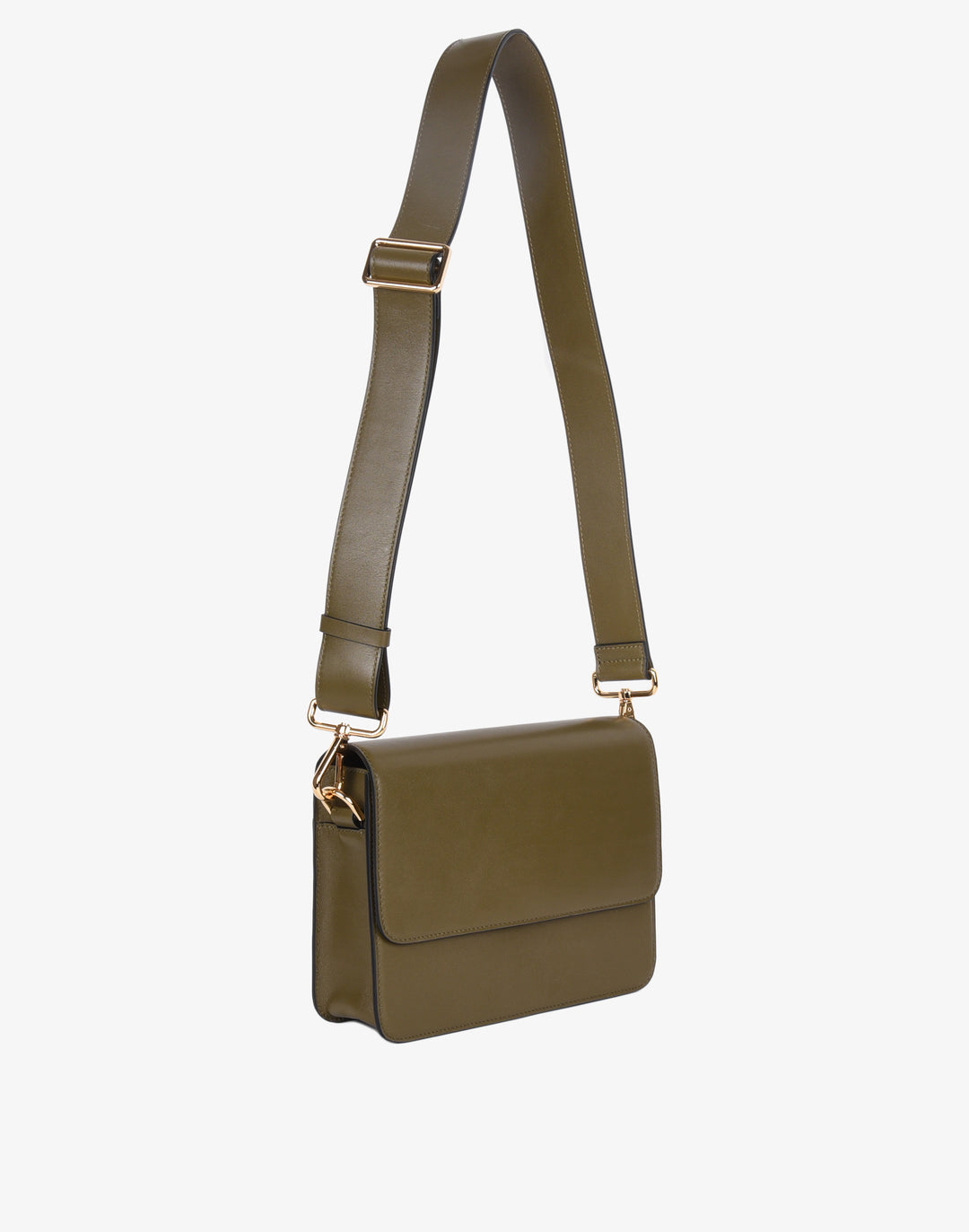 hyer goods recycled leather crossbody satchel bag olive #color_olive