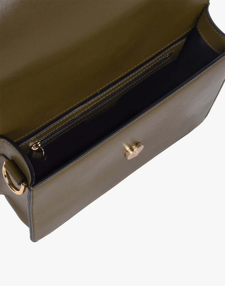 hyer goods recycled leather crossbody satchel bag olive #color_olive
