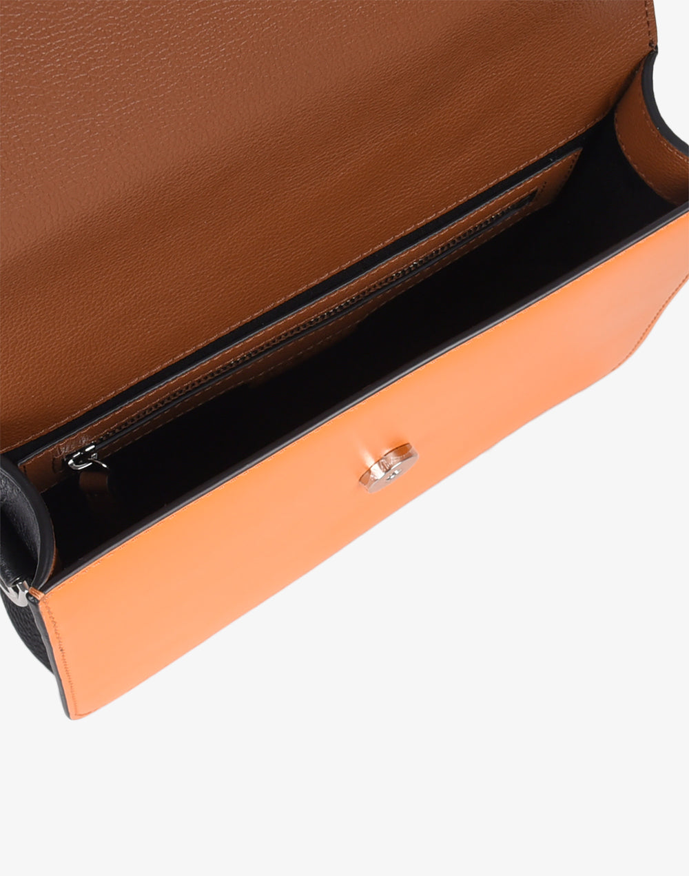hyer goods recycled leather crossbody satchel bag orange colorblock #color_orange-colorblock