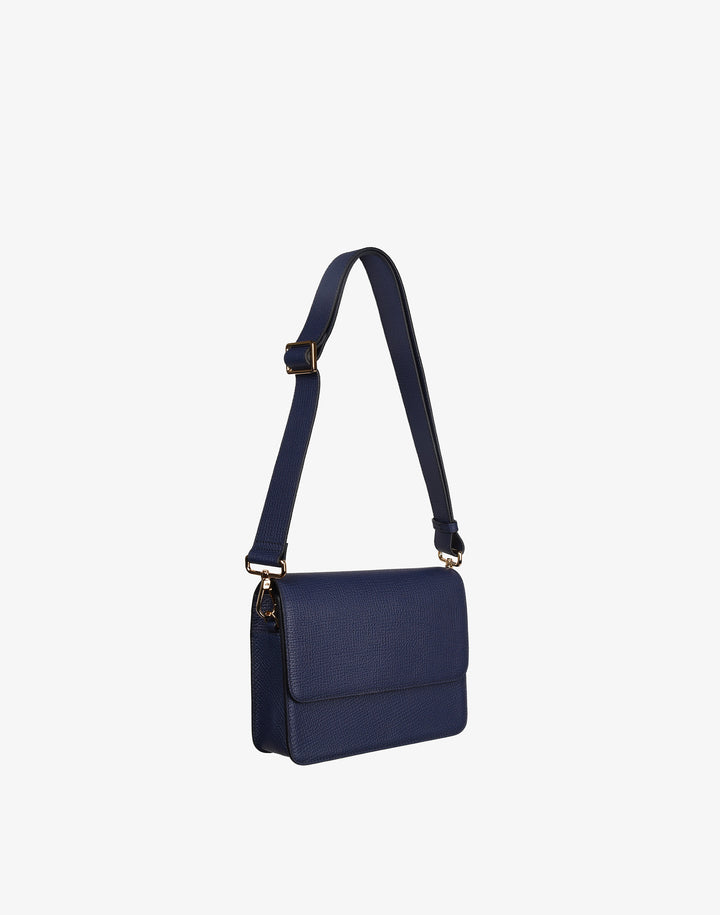 hyer goods recycled leather crossbody satchel bag navy blue #color_navy-blue