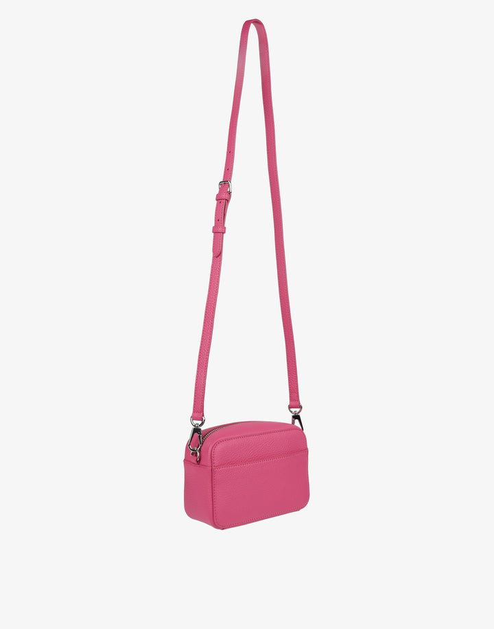 recycled genuine leather camera bag fuschia pink#color_fuschia