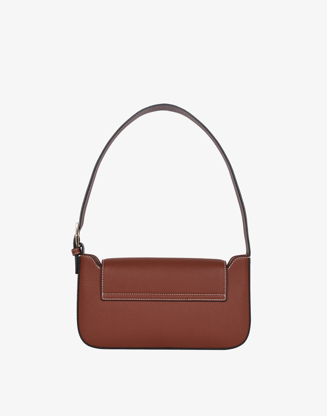 hyer goods 90s baguette shoulder bag with buckle tan brown#color_saddle-broan