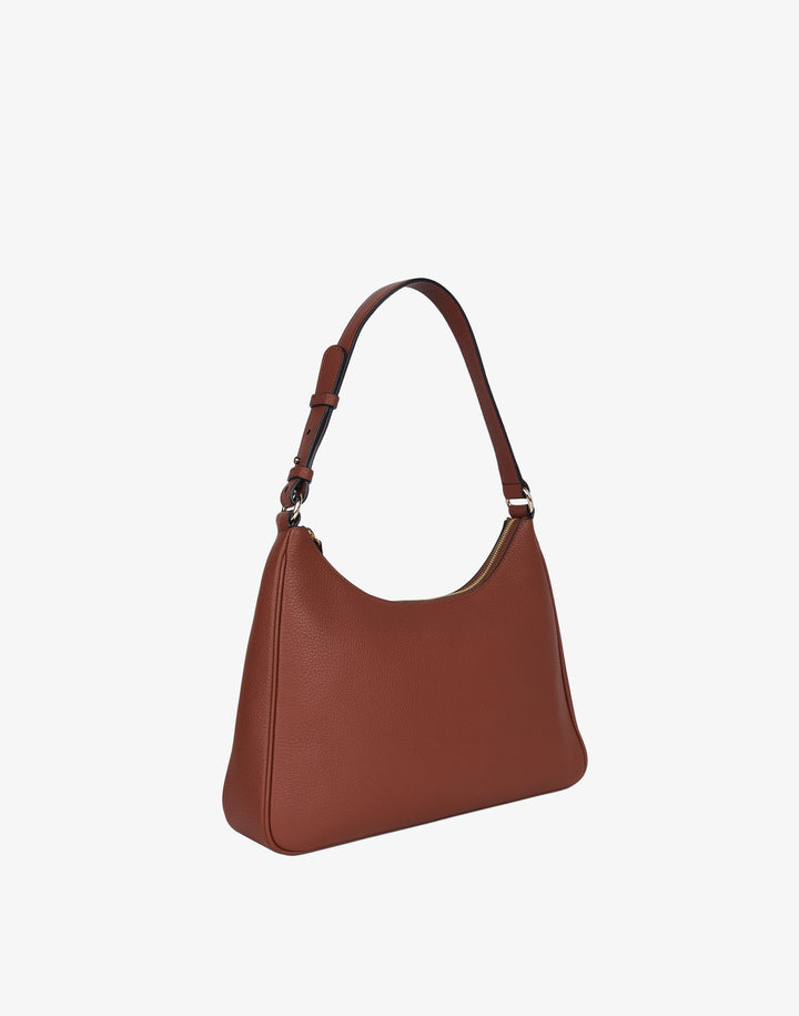 hyer goods recycled leather hobo shoulder bag tan saddle brown#color_saddle-brown