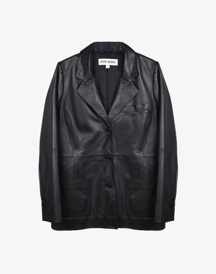 Deadstock Leather Blazer #color_black