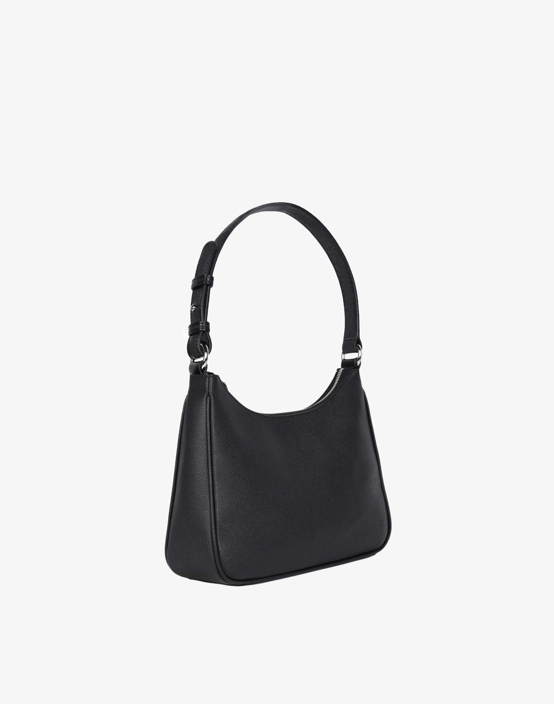 recycled genuine leather everyday shoulder bag black#color_black