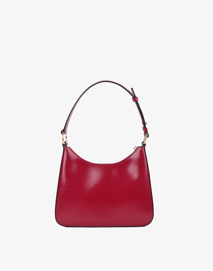 recycled genuine leather everyday shoulder bag cream glazed red#color_glazed-red