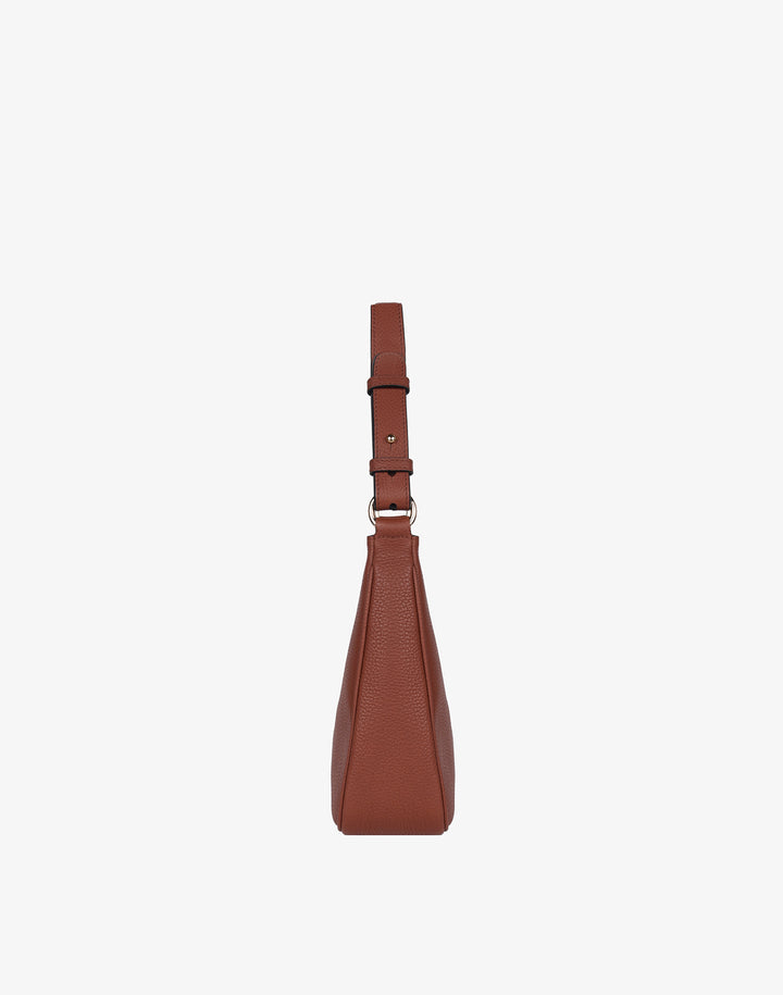 recycled genuine leather everyday shoulder bag tan brown#color_saddle-brown