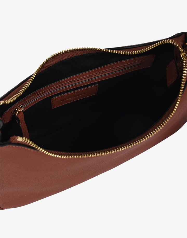 recycled genuine leather everyday shoulder bag tan brown#color_saddle-brown