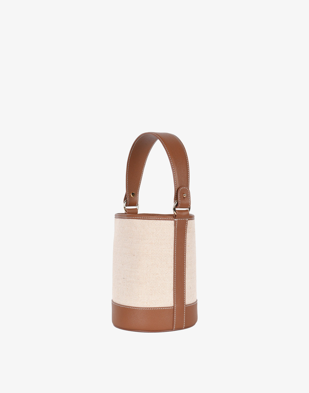 hyer goods cotton canvas mini bucket bag natural tan#color_linen