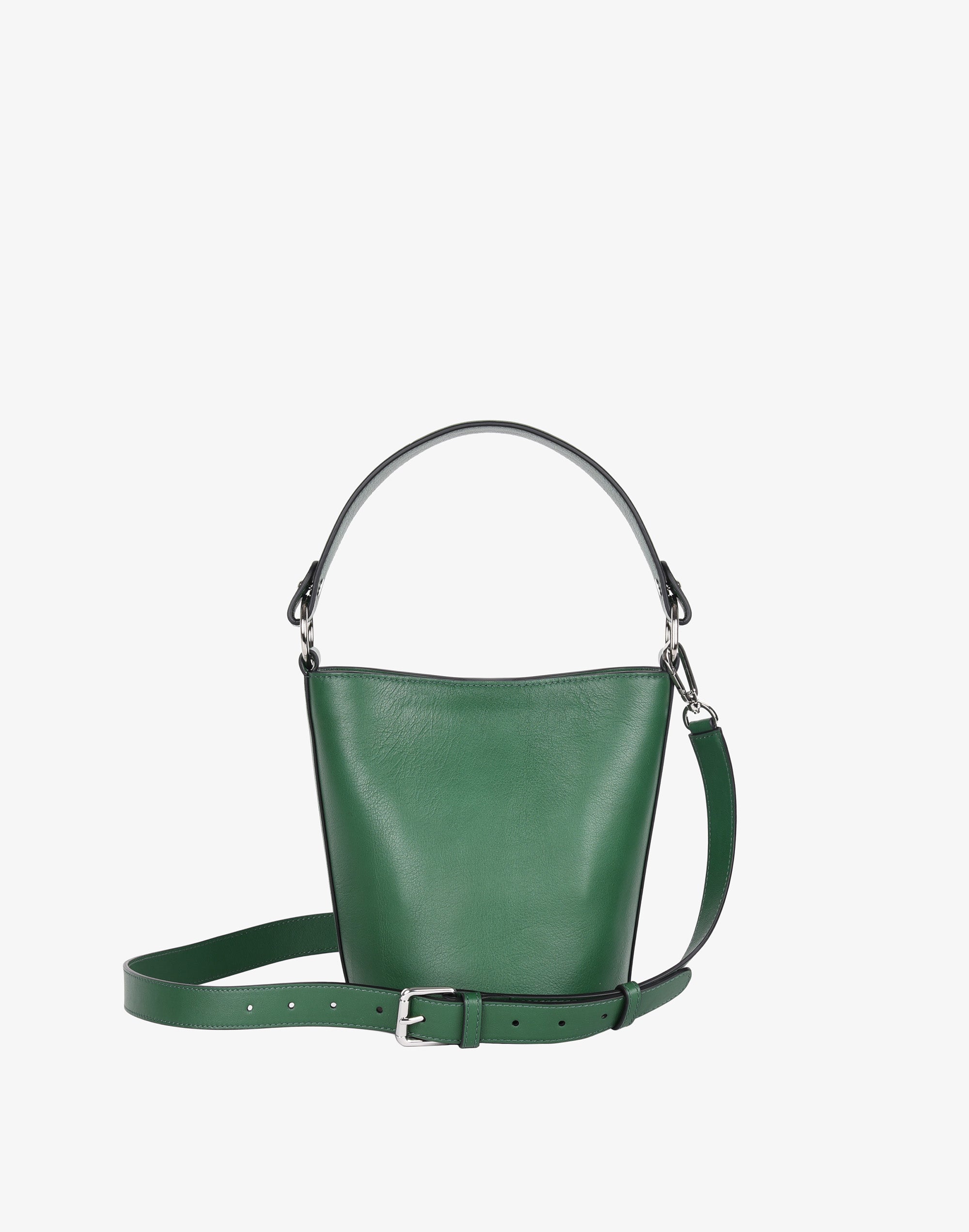 Green leather shop bucket bag