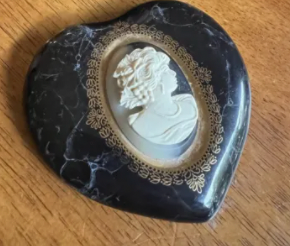Vintage Carved Cameo Jewelry Box