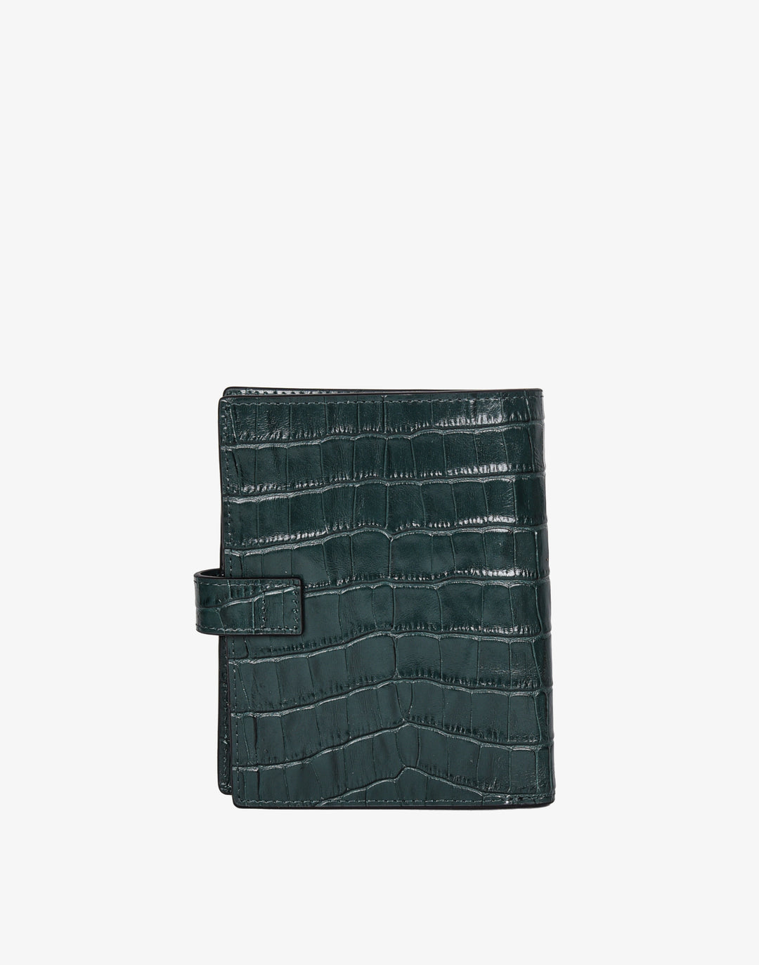 hyer goods recycled leather travel passport wallet forest green croc#color_forest-green-croc