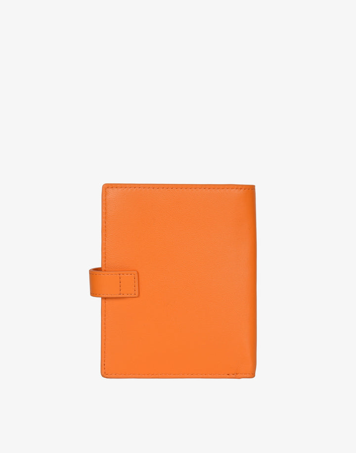 hyer goods recycled leather travel passport wallet neon orange#color_neon-orange